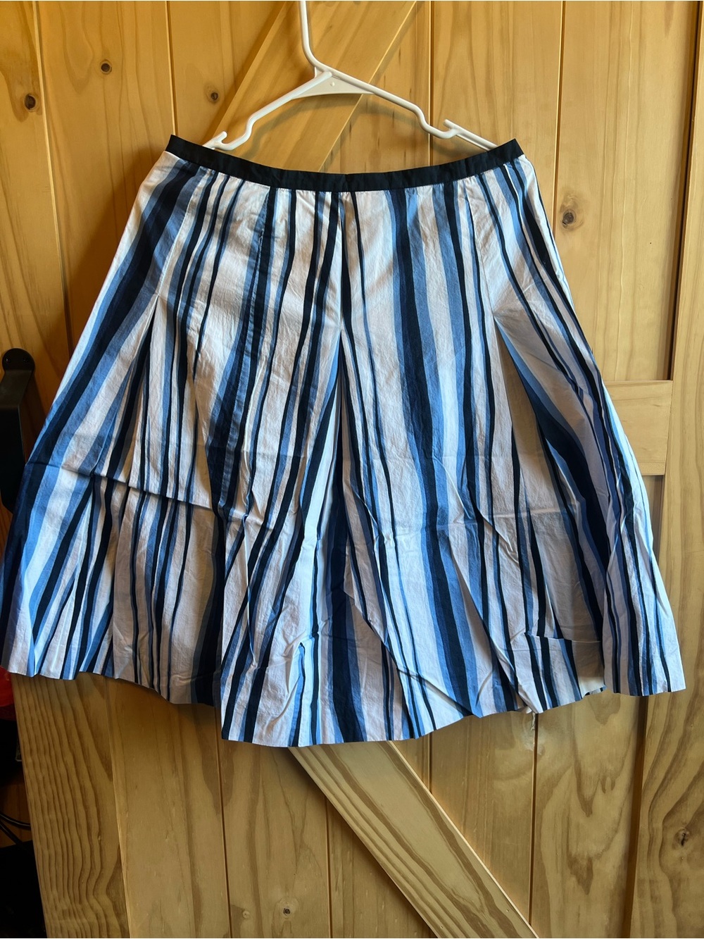 Talbots Vintage Coastal Blue Striped A-Line Preppy Elegance Skirt Size 10 Spring